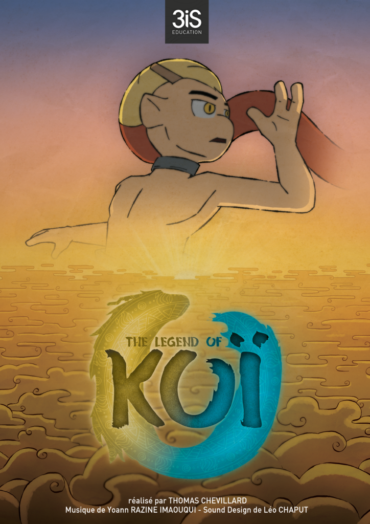 Affiche de The Legend of Koï, un film d'animation réalisé par les étudiants.