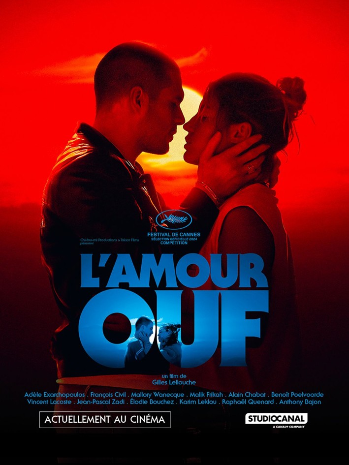 Affiche du film "L'amour ouf", dans lequel 2 alumni de 3iS ont participé.